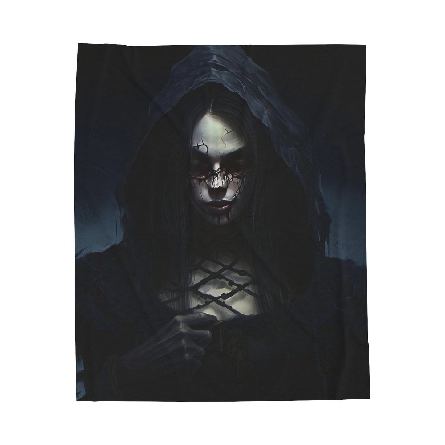 Gothic Horror Blanket - Gothic Woman Horror Art - Goth Gift for Halloween