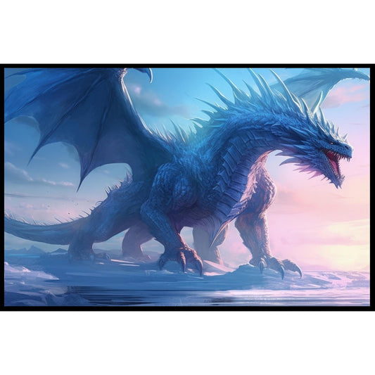 Décoration murale Dragon bleu, affiche Dragon de glace, toile d'art fantastique, cadeau pour joueur