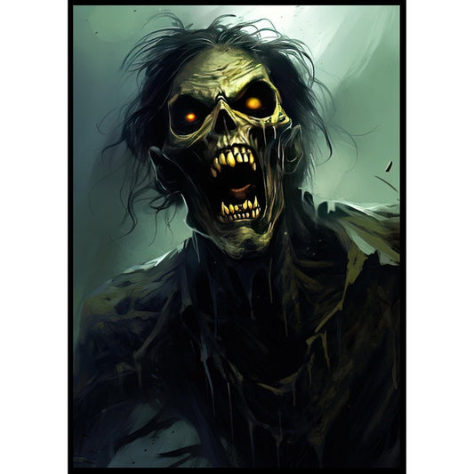 Zombie Wall Art - Undead Zombie Poster - Halloween Fantasy Wall Decoration - Gift for Gamer